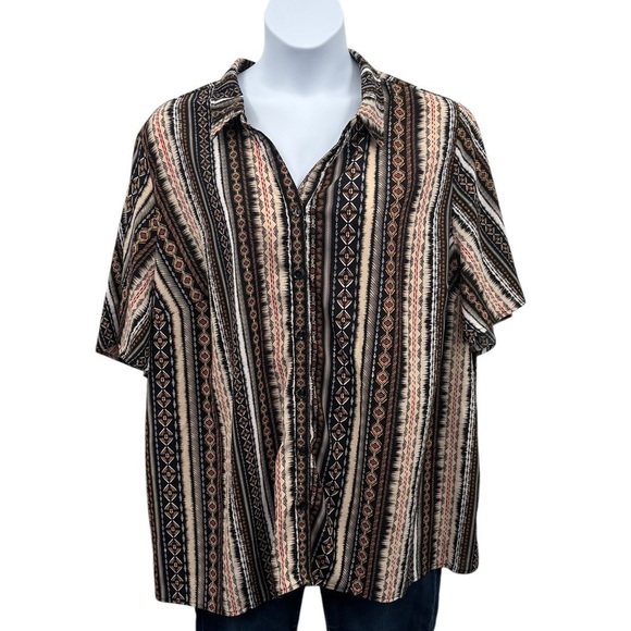 Catherines Button Down Top 3X - Picture 2 of 9